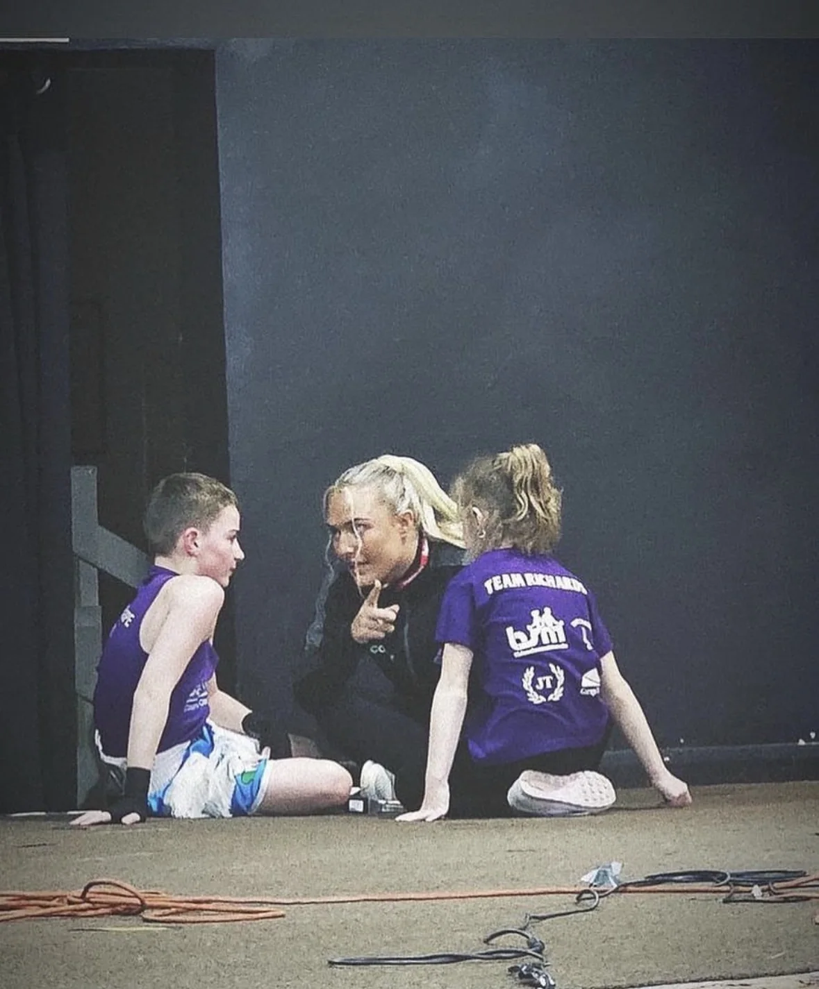 Gemma coaching young boxers