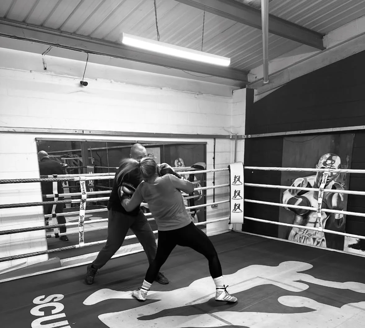 Gemma sparring in the gym