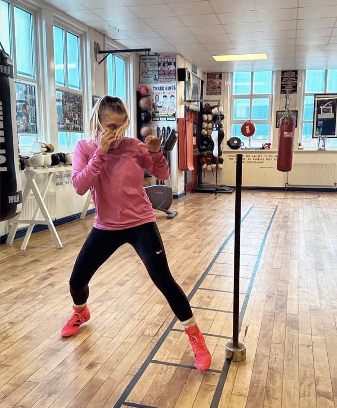 Gemma completing a footwork drill